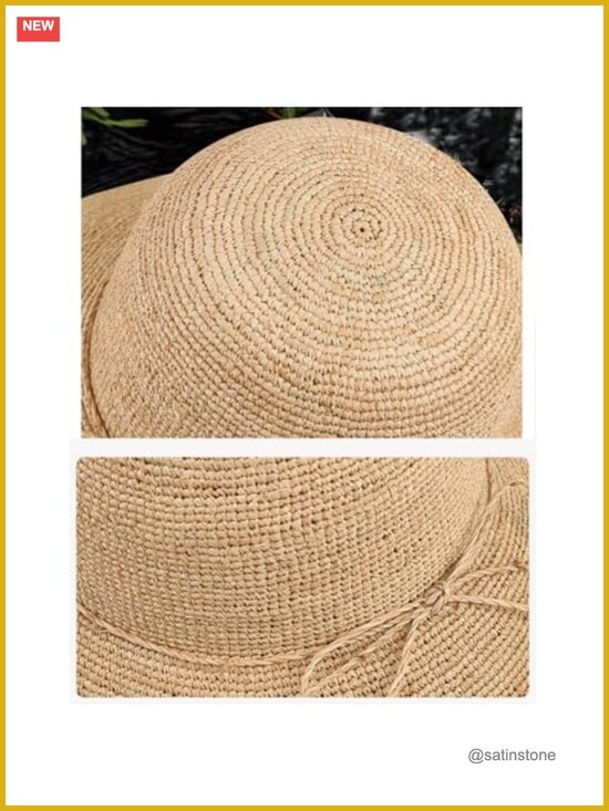 Handwoven Raffia Straw Bucket Hat Foldable Sun Hat Wide Brim Summer Travel Cap main image 6